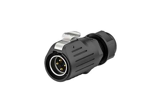 comprare Filo di bloccaggio a 4 core LP20 20A Potenza IP67 Montaggio del pannello connettore impermeabile (alloggiamento in metallo + plastica) fabbricazione online