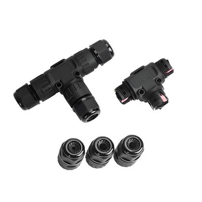 comprare Connettore Circolare Impermeabile 3Pin Tipo T 1Ingresso2Uscite Cablaggio Rapido per Apparecchiature Industriali fabbricazione online