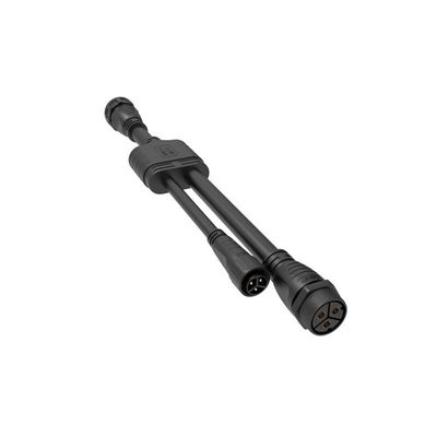 Connettore maschio femmina M16 IP68 impermeabile con corrente nominale di 15A e design a Y, uno in uscita due paralleli, per microinverter