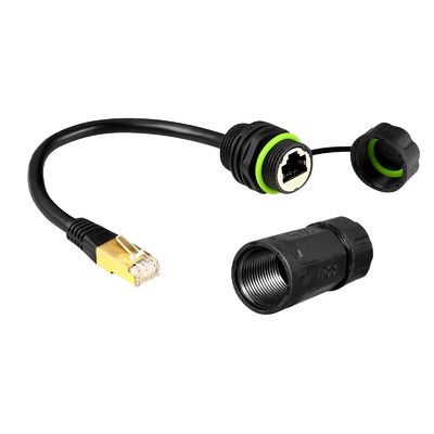PA66 Nylon M20 RJ45 connettore impermeabile IP68 tipo pannello in lega di zinco con cavo