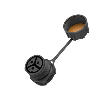 M25 connettore montato a pannello anteriore impermeabile a 3 nuclei femmina con tensione di funzionamento di 400 V e connessione a filo a vite per microinverter fotovoltaici