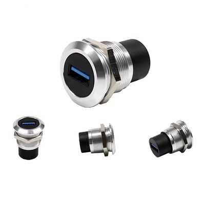 IP67 connettore di montaggio a pannello impermeabile con blocco a spinta e alloggiamento PA66+30%GF V0 per elettronica industriale